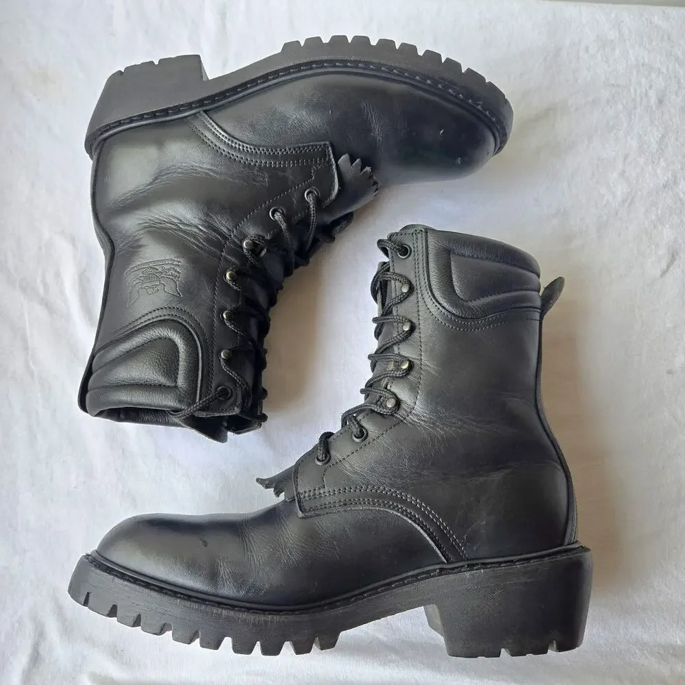All American Boot MFG Men's 8'' Leather Wildland Firefighting Boots Black Size 8